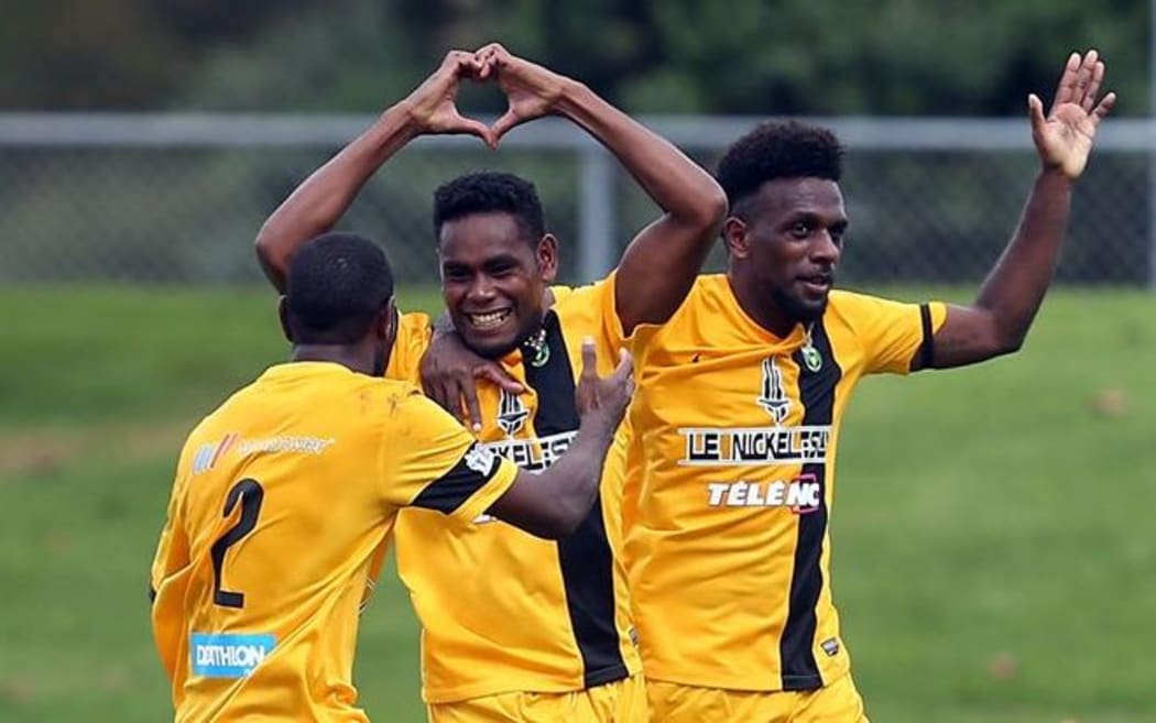 Magenta's Georges Bearune (c) has been in fine goal scoring form during the OFC Champions League.