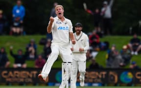 Kyle Jamieson of the Black Caps appeals for a wicket.