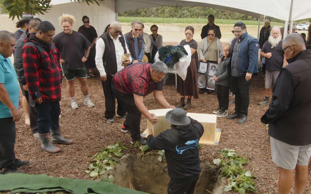 Rangatira Marae holds burial ceremony for taonga lost to Cyclone Gabrielle.