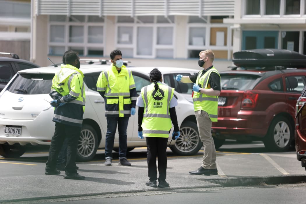 Security ramps up ahead of Covid-19 testing at Papatoetoe High School on 23 February.