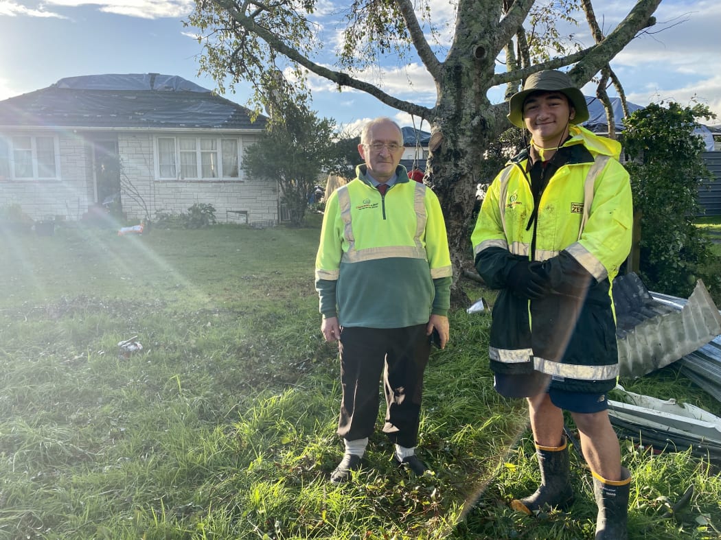 Roy Rogers and his son - also Roy Rogers - spent the weekend cleaning up after a tornado ripped through their neighbourhood
