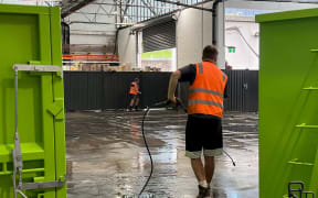 New World in Auckland's Newmarket had to shut after heavy rain flooded its premises on 27 January, 2023.