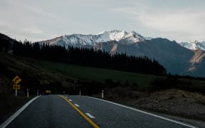 The Haast Pass road.