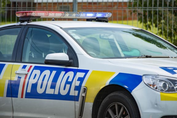 Close up of a police car.