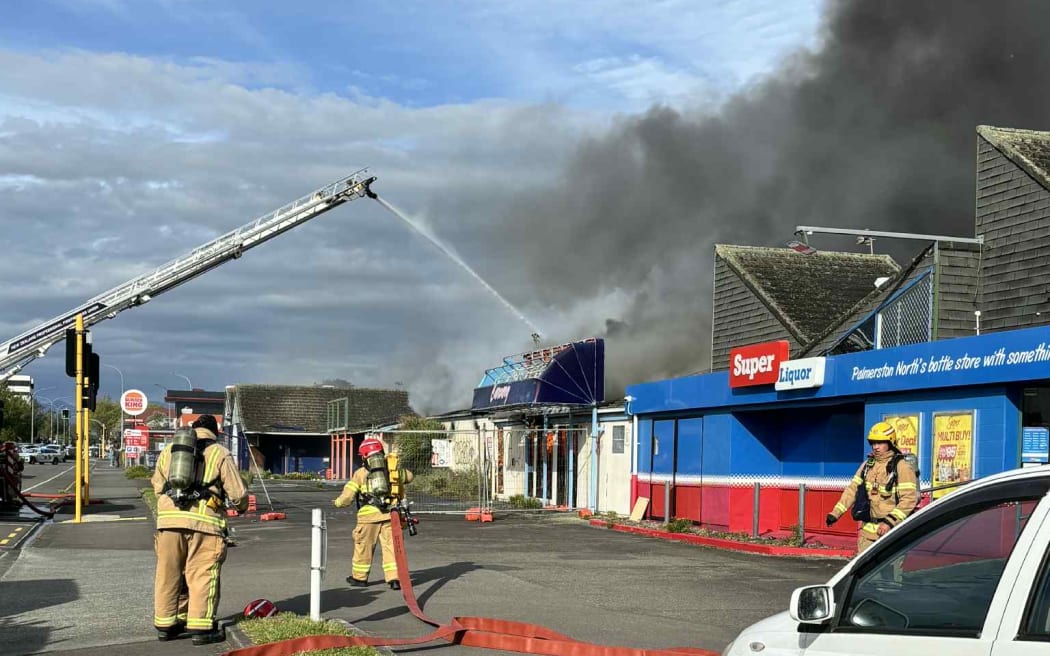Fire broke out at long-closed student pub The Fitz, on Ferguson Street, in Palmerston North, on Thursday 30 October, 2025.