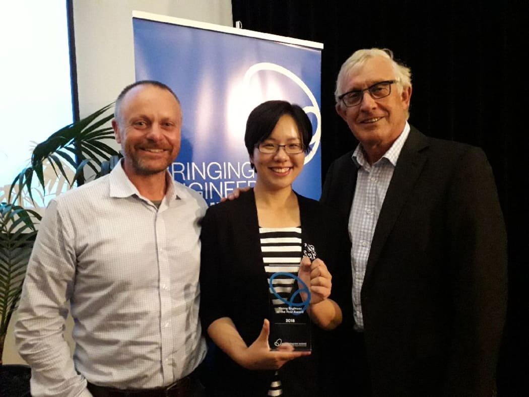 CRL Construction Manager Scott Elwarth, Jenny Chu and CRL's first Chief Executive Chris Meale