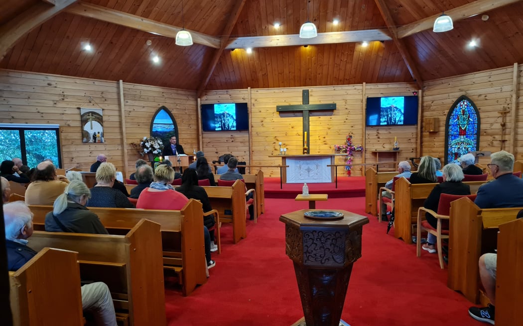 The service taking place at St Georges Anglican Church in Tauranga, commemorating the 159th anniversary of the battle of Gate Pā.
