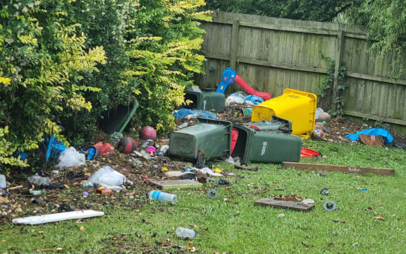 Debris left by the flood in Pito Place in Māngere.