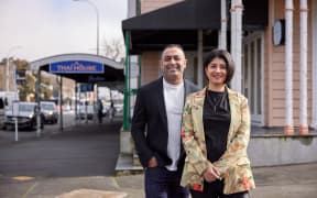 Sid and Chand outside KOL upon its opening in 2022.