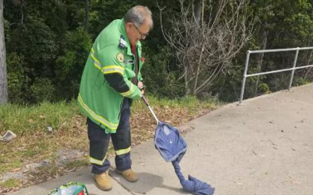 Captain of the Narooma VRA Rescue squad, Malcolm Barry, helped retrieve the snake.