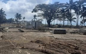 Debris on a beach in Nuku'alofa, Tonga.