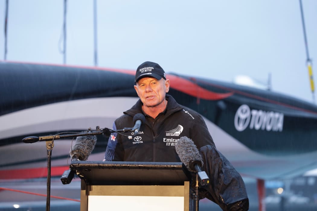 Grant Dalton at the launch of Team New Zealand's AC 75 on 6 September.