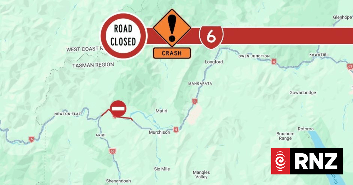 SH6 south of Murchison closed for hours after truck crash
