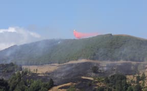 Flame retardant foam being dropped on the fire yesterday.