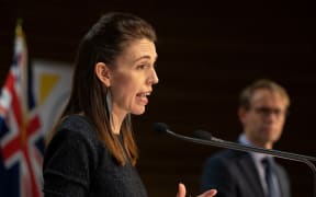 Prime Minister Jacinda Ardern and Director-General of Health Ashley Bloomfield at a media briefing at Parliament about the Covid-19 coronavirus.