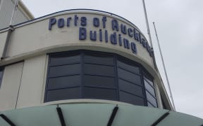 Sign on top of Ports of Auckland head office