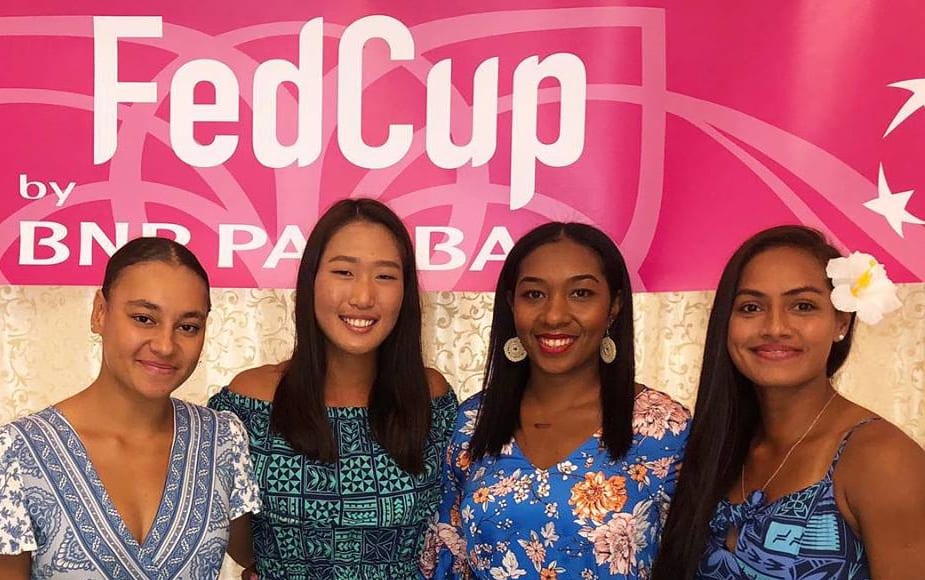 The Pacific Oceania team at the Fed Cup dinner in Astana, Kazakhstan.