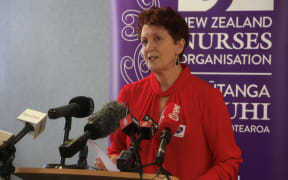 New Zealand Nurses Organisation industrial services manager Cee Payne making the announcement.