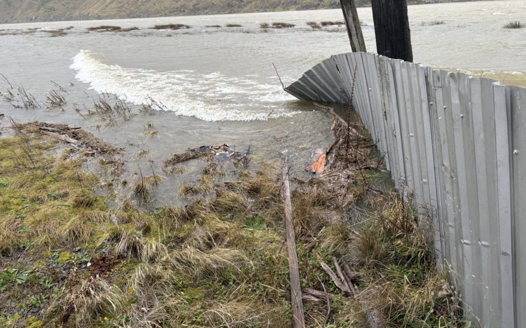 Lake Forsyth during heavy rain in Canterbury on March 1, 2025.