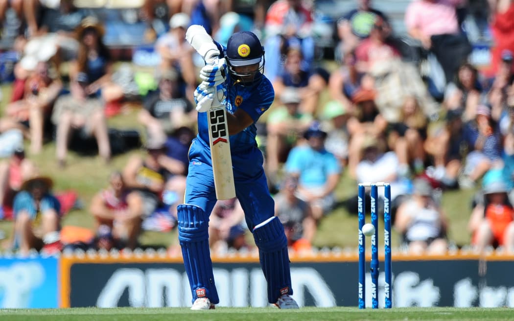 Kumar Sangakarra at the crease for Sri Lanka