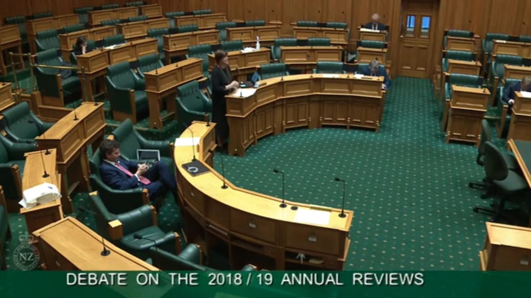 MPs debate the Government's performance over the last financial year whilekeeping the their physical distancing as required by alert level 3.