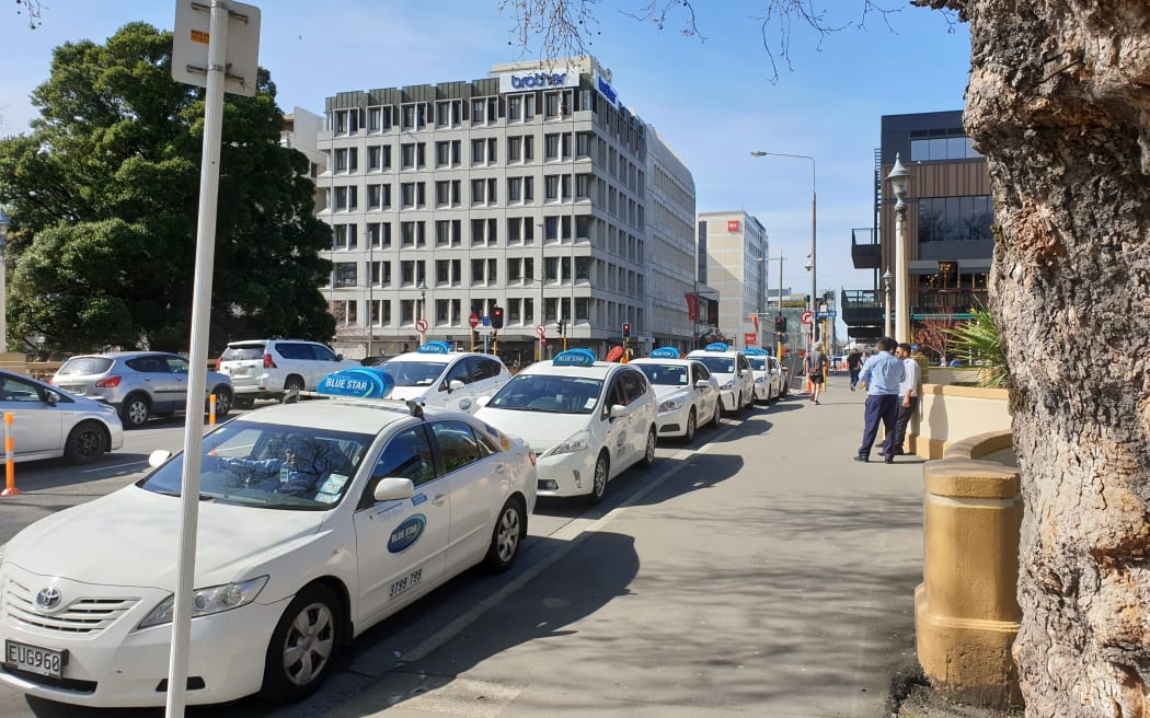 Four spaces are available at the taxi stand on the bridge on Hereford street, driver’s say competition is fierce to get a spot there.