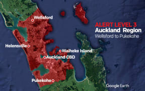 Auckland Region map based on Wellsford to Pukekohe borders