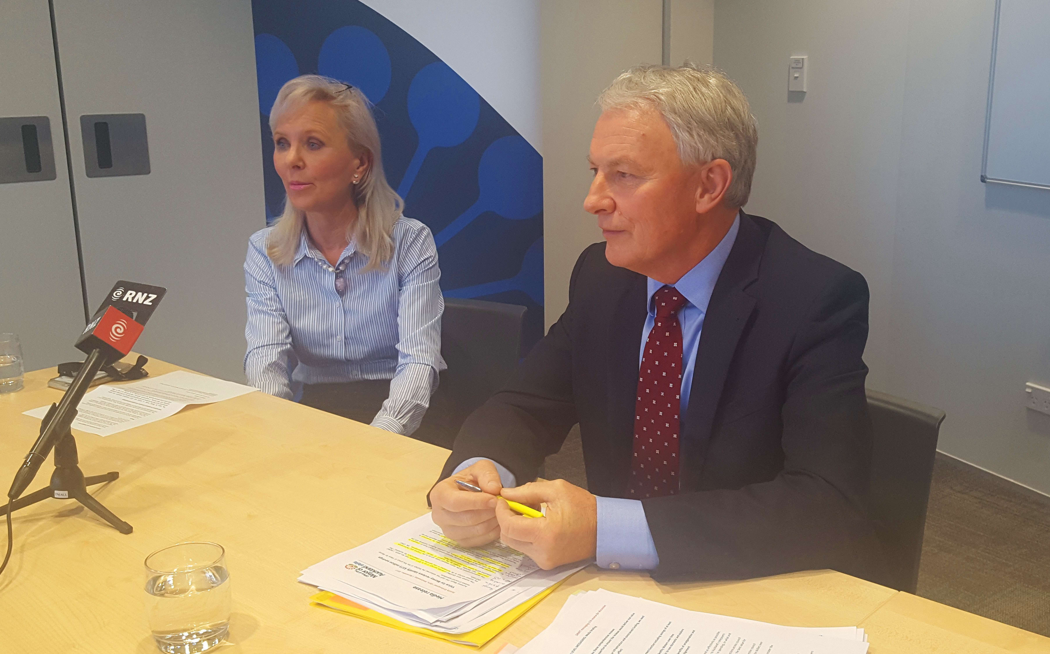 Mayor Phil Goff and Desley Simpson, the deputy chair of the Finance and Performance Committee outline findings from the four "Value for Money" reviews