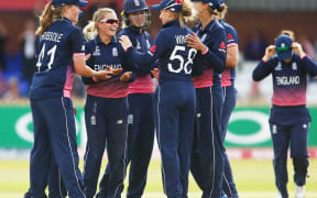 England cricket players celebrate