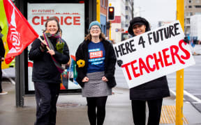 Teachers strike in Wellington.