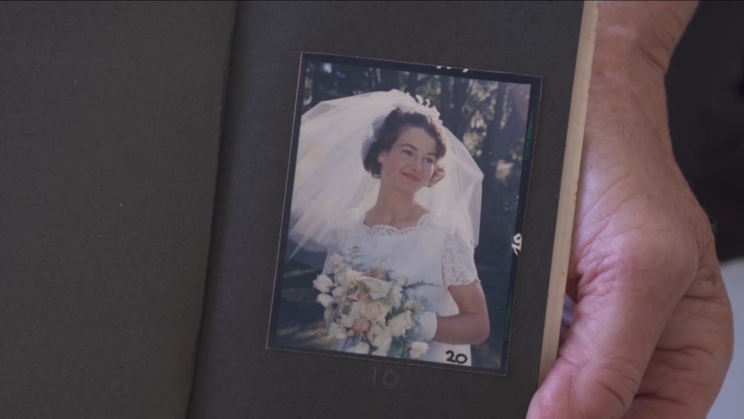 Mystery wedding solved: Janise Street with one of her wedding photos.