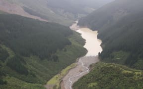 A new lake has formed by a landslide in the Waiorongomai Valley, Gisborne.