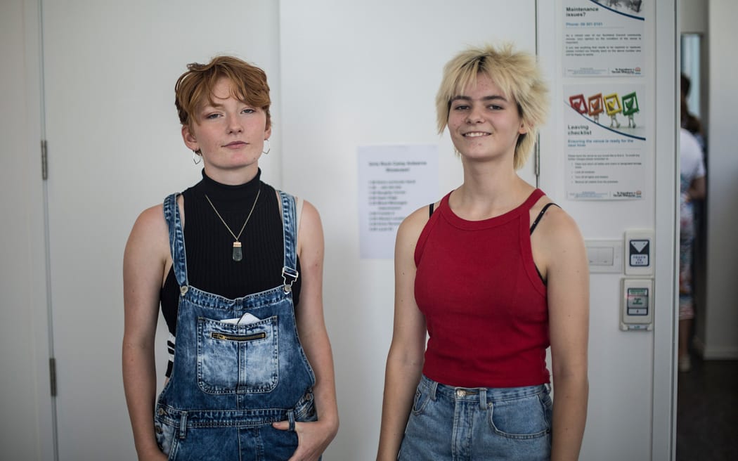 Pip Owles and Zadie Huwell, from the bands Third Twin and Naughty Corner.