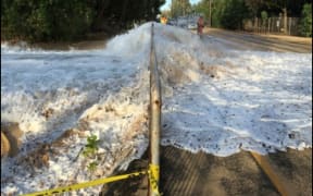 North Shore, Oʻahu in Hawaii during flooding the winter of 2016.