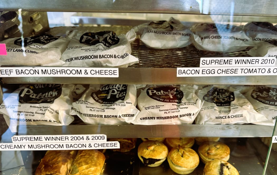 Award-winning pie, Patrick's Pies, Rotorua, North Island.