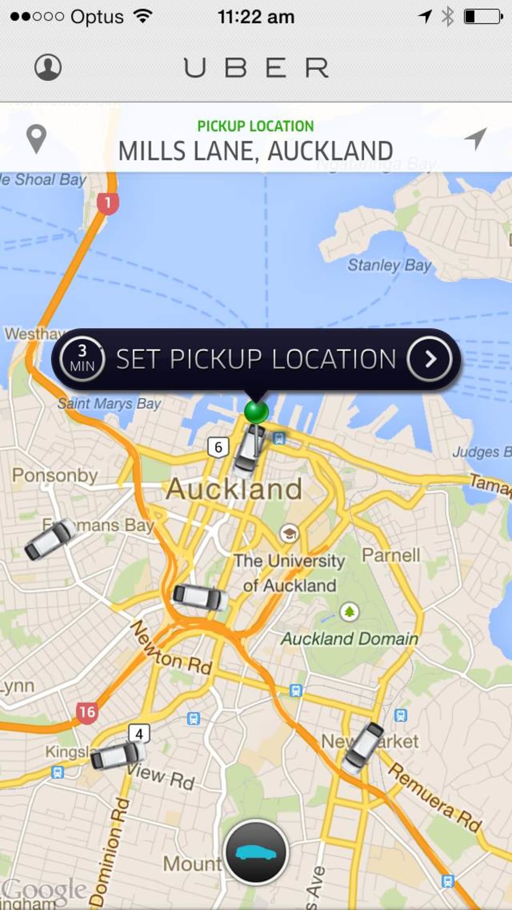 Uber screenshot
