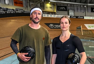 Jordan Watson squeezes into cycling lycra and hurtles around the Cambridge Velodrome against Olympic Gold medalist Ellesse Andrews.