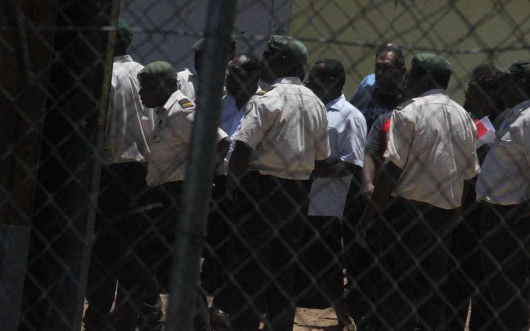 MPs and their lawyers left Port Vila correctional centre after their court bailing.