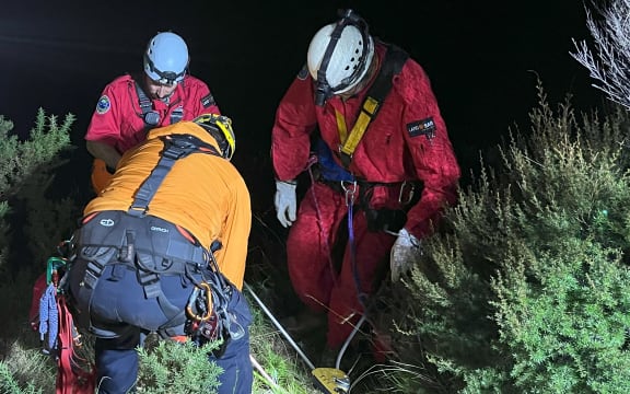The man was able to be winched to safety during the very early hours of the morning.