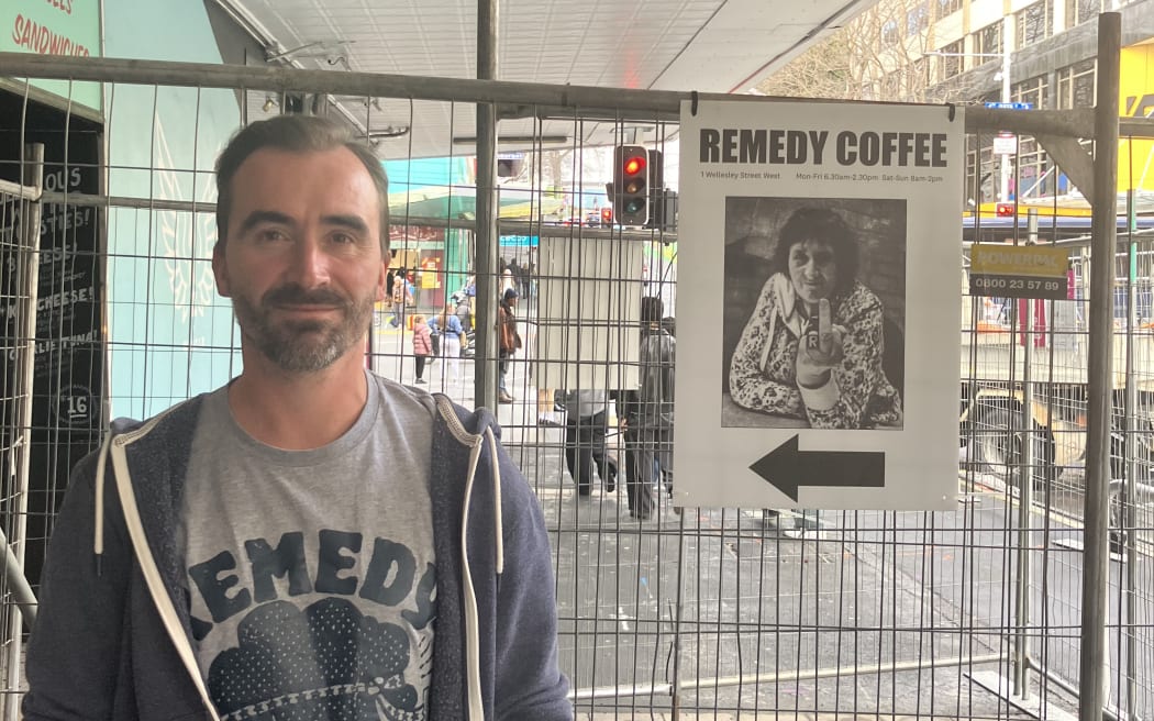 Remedy Cafe owner Rich O'Hanlon has run his cafe opposite the Civic Theatre in central Auckland since 2010.