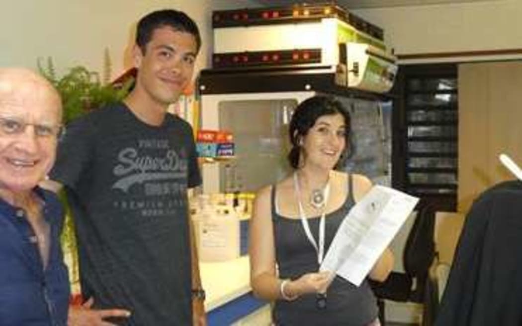 William and Pierre Larue, who discovered the new fish species Polyipnus Laruei, with Pacific Community scientist Elodie Vourey (right).