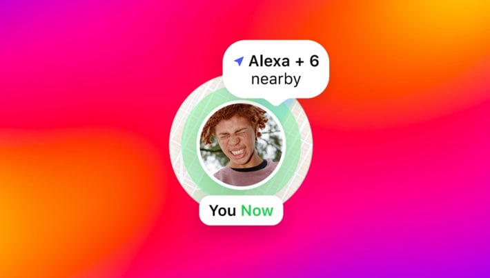 A screenshot of Instagram's Map feature that is available on mobile phones.