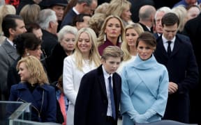 Tiffany Trump,  Barron Trump, Vanessa Trump, Ivanka Trump and Melania Trump at the  inauguration ceremony.
