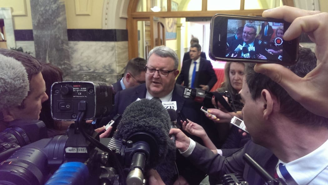Gerry Brownlee speaking to media at Parliament on Thursday.