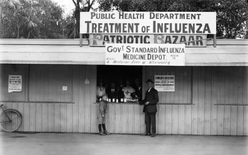 Influenza medicine depot in Christchurch, 1918