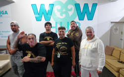 A few of the whai ora (“people seeking health”) and staff at Whakaoranga Whānau Recovery Hub. From left, Ngatama, Te Whetu, Toa, Rhonda Zielinski, Wayne Cresswell and Dee Kopa.