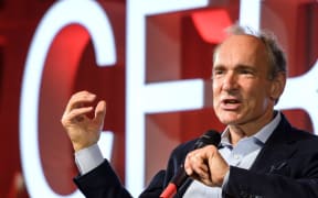 World Wide Web inventor Tim Berners-Lee takes part in an event marking the 30 years of World Wide Web, on March 12, 2019 at the CERN in Meyrin near Geneva.