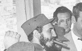 Fidel Castro with New Zealand journalist Bernard Diederich.