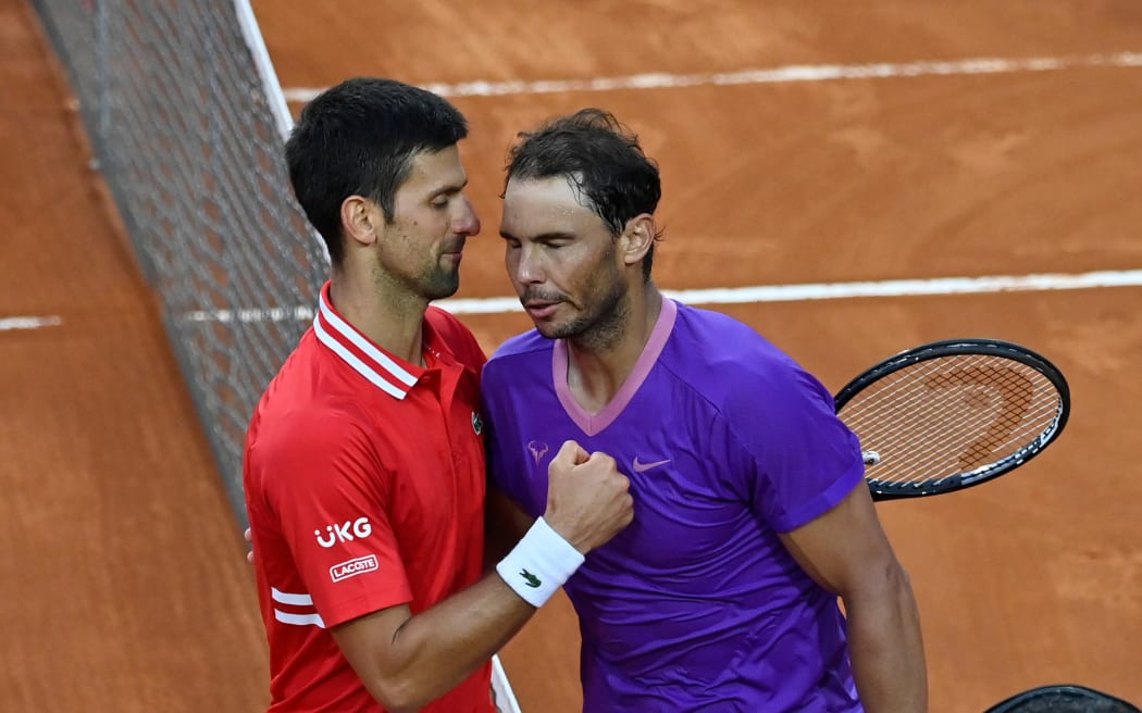 Novak Djokovic (L) and Rafael Nadal.