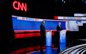ATLANTA, GEORGIA - JUNE 27: U.S. President Joe Biden (R) and Republican presidential candidate, former President Donald Trump participate in the CNN Presidential Debate at the CNN Studios on June 27, 2024 in Atlanta, Georgia. The debate is the first of two scheduled between the two candidates before the November election.   Andrew Harnik/Getty Images/AFP (Photo by Andrew Harnik / GETTY IMAGES NORTH AMERICA / Getty Images via AFP)